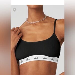 ALO Yoga Black and White Scoop Neck Sports Bra